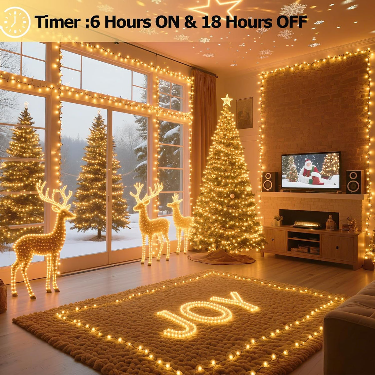 Tcamp 33ft 100LED Battery Operated Christmas Lights Outdoor Indoor, Battery Christmas Tree Lights