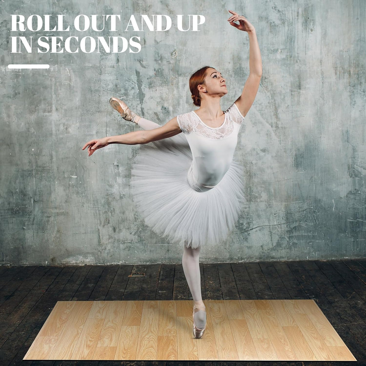 Portable Dance Floor Smooth Ballet Floor Vinyl Dance Mat for Home Stage Studios Kids Adults