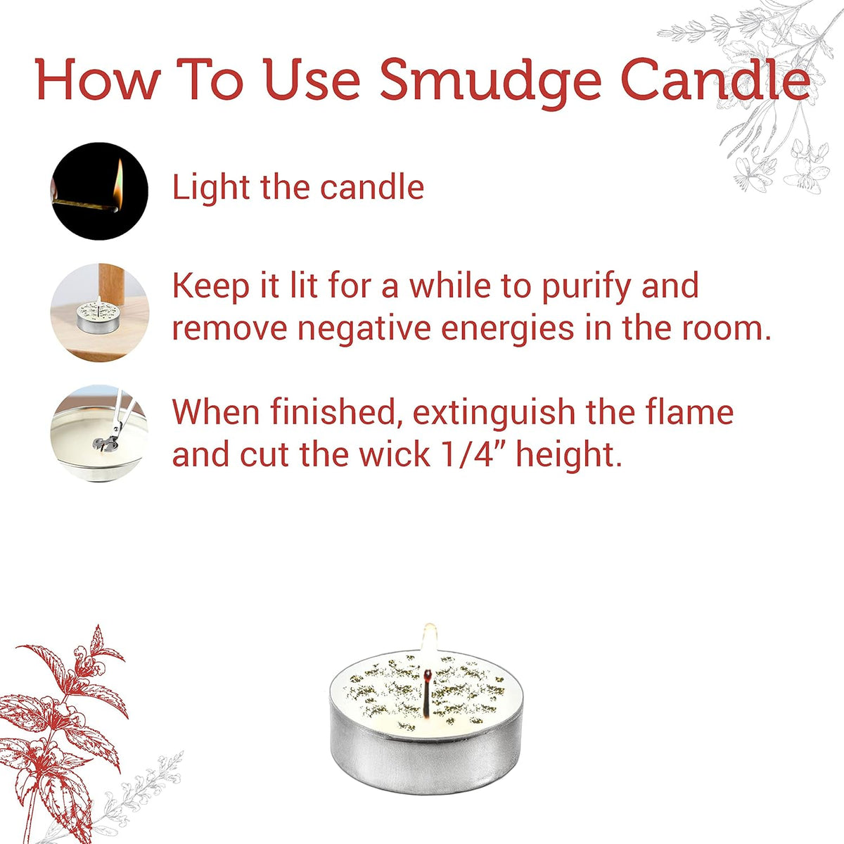 SOUL STICKS 12 Pack Little Smudgies Tealight Candles Smudge Candle for Cleansing House, Meditation