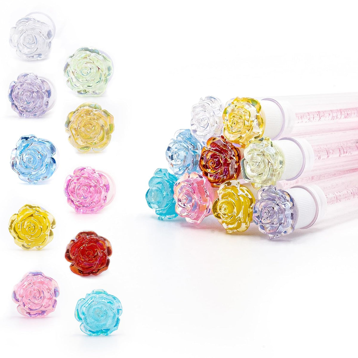 i-Laesh 10Pcs Diamond Disposable Mascara Wands with Tube - Spoolies for Eyelash Extensions