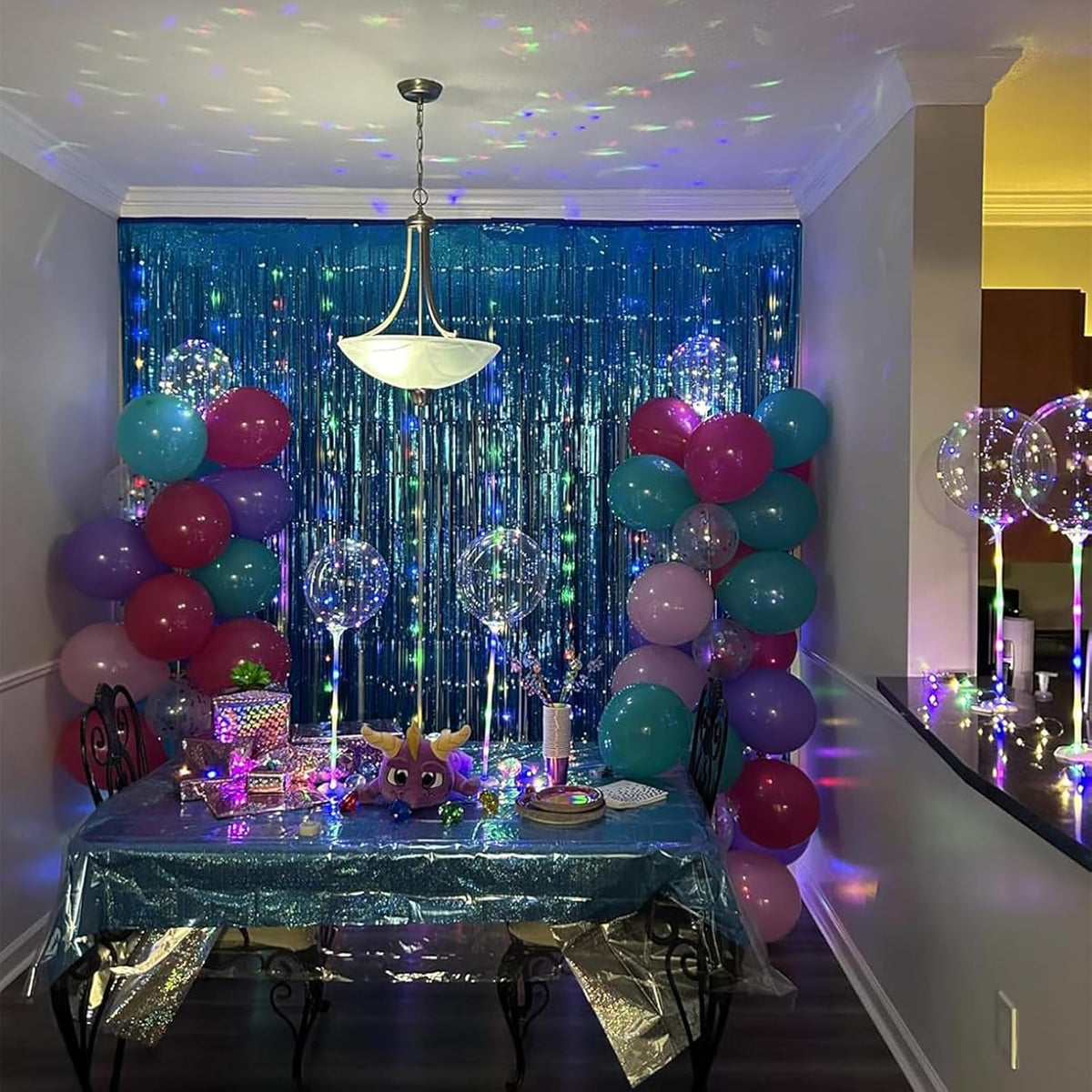 Foil Fringe Curtains Party Decorations - Melsan 3 Pack 3.2 x 8.2 ft Tinsel Curtain Party Photo