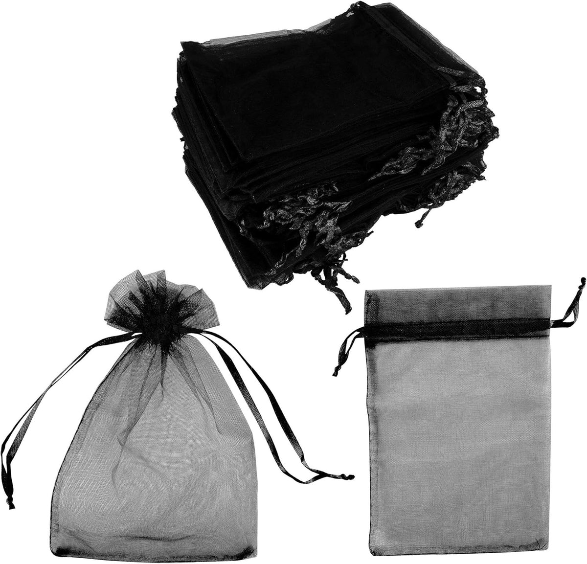 Super Z Outlet 100 Pack 5x7 Inch Mini Sheer Drawstring Organza Transparent Bags Jewelry Sack