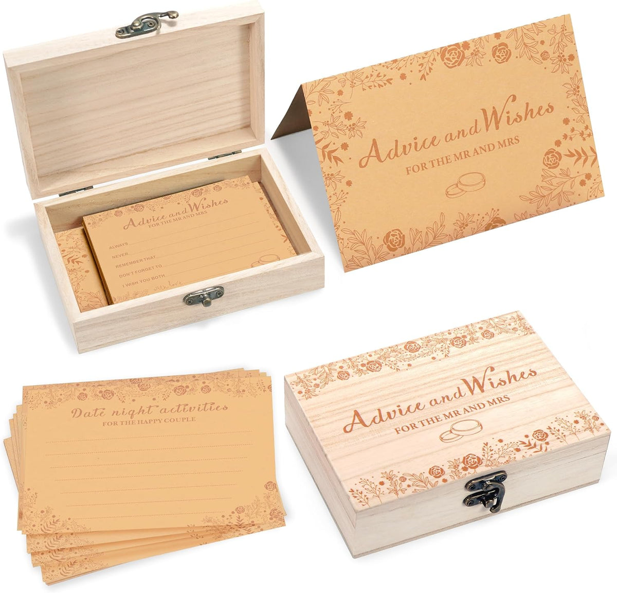 Advice And Wishes For The Mr And Mrs, Wedding Advice Cards For Bridal Shower Decorations, Bridal