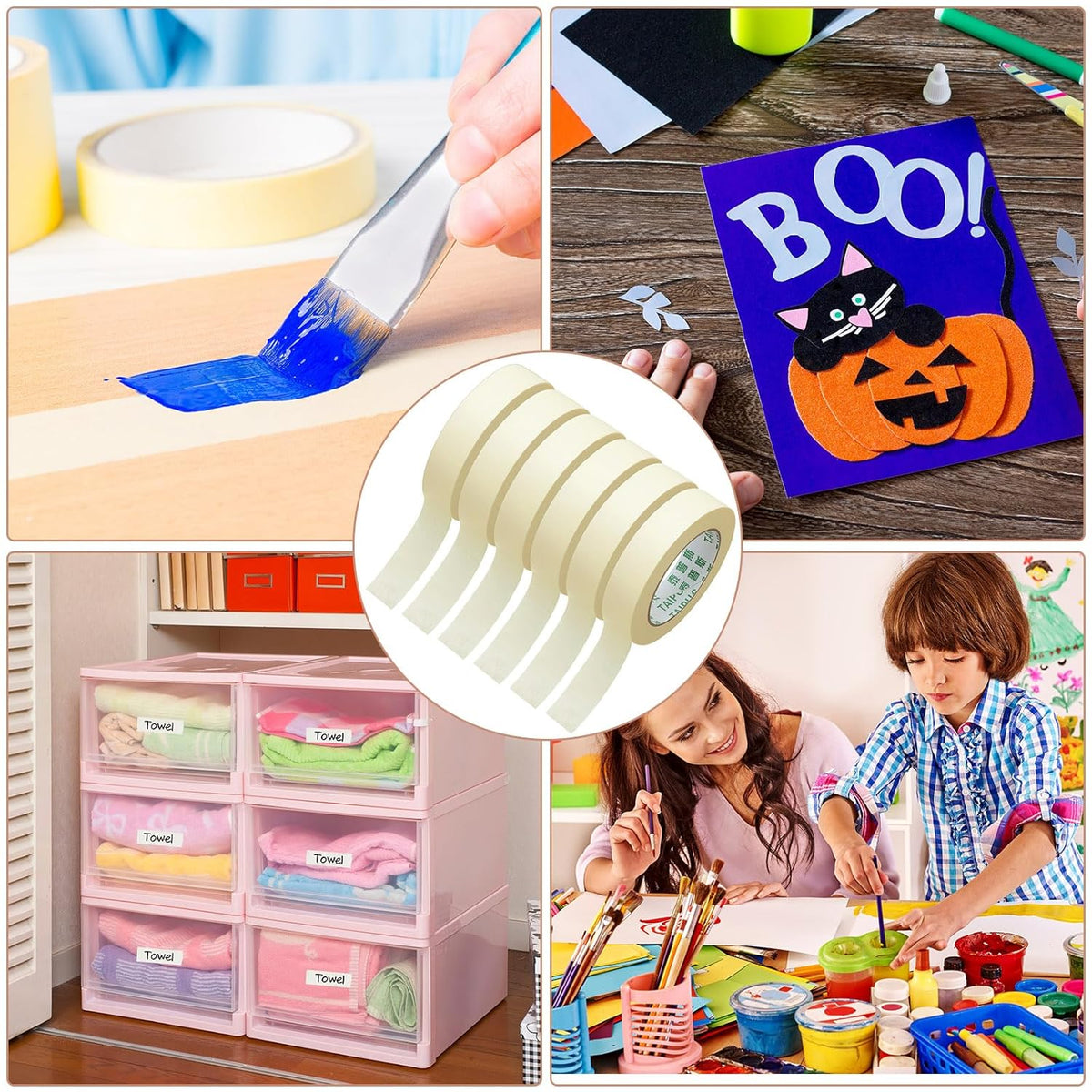 Masking Tape Bulk General Purpose Masking Painting Tape 55 Yards for Painting Home Office School
