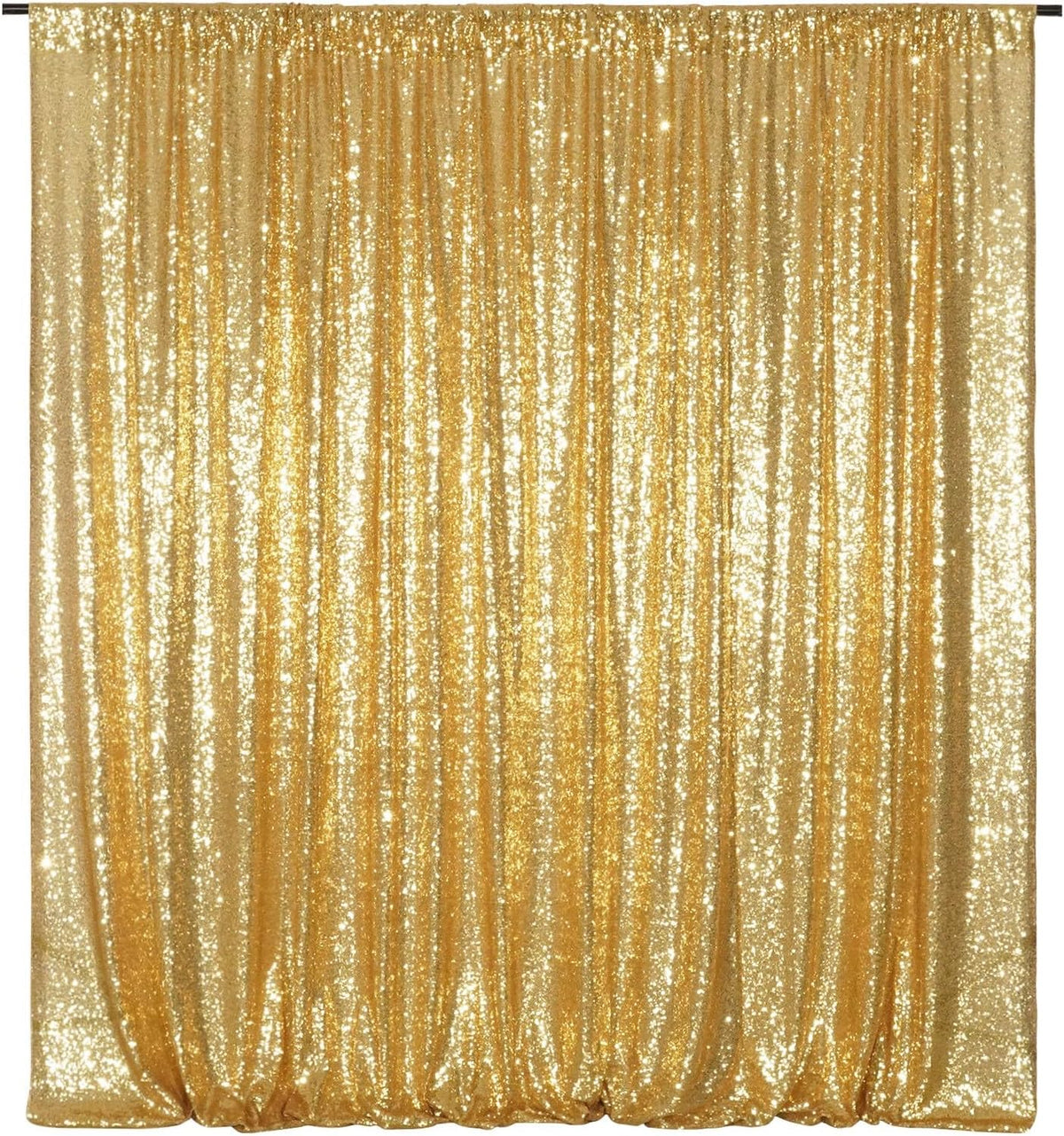 Poise3EHome Gold Sequin Backdrop, 20Ft x 10Ft Glitter Photography Background Curtains for Party