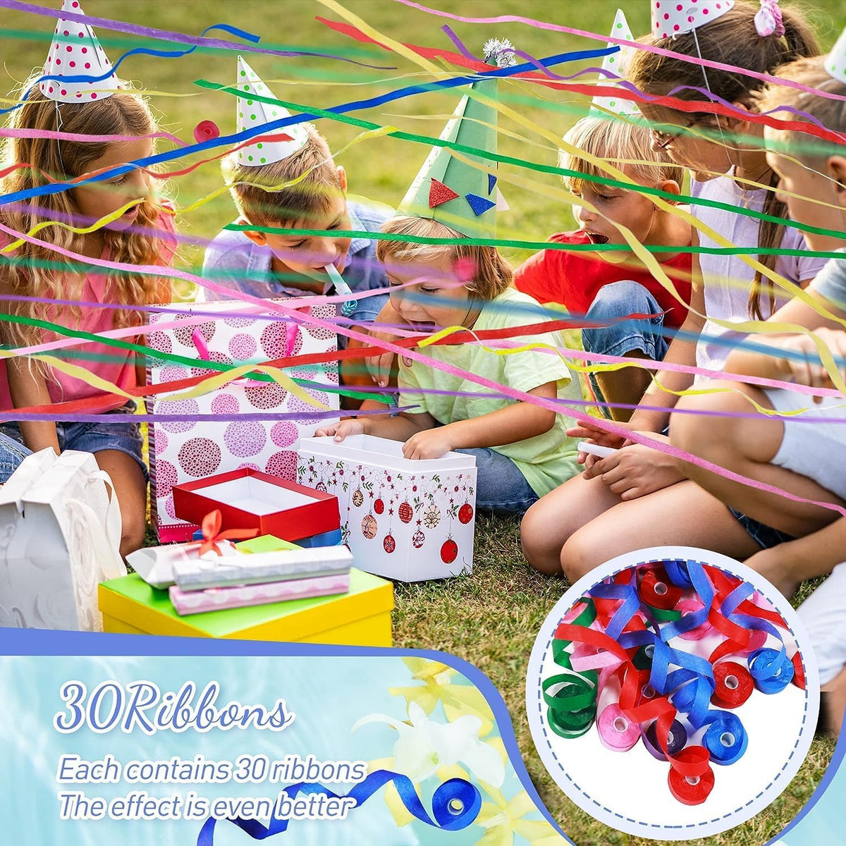 No Mess Streamers Poppers,36Pack Colorful Party Favors Confetti Shooters,Wedding,nye,School