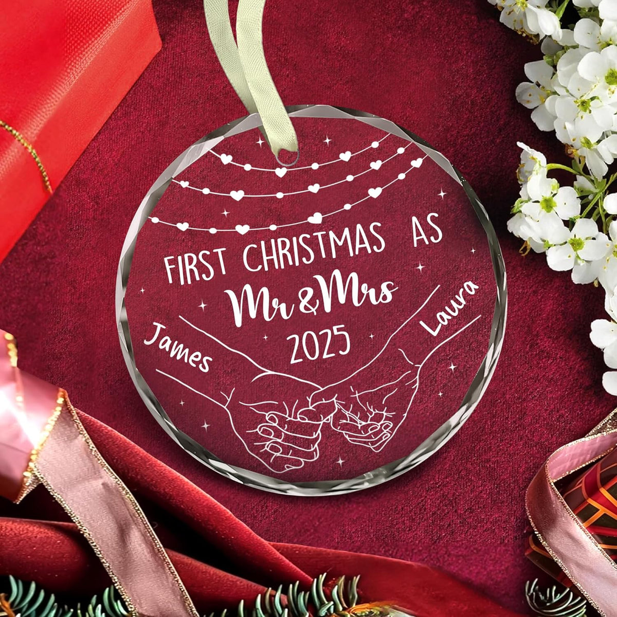 Personalized The Year We Became Mr & Mrs Christmas Ornament - Wedding Gifts For Newlywed Couple