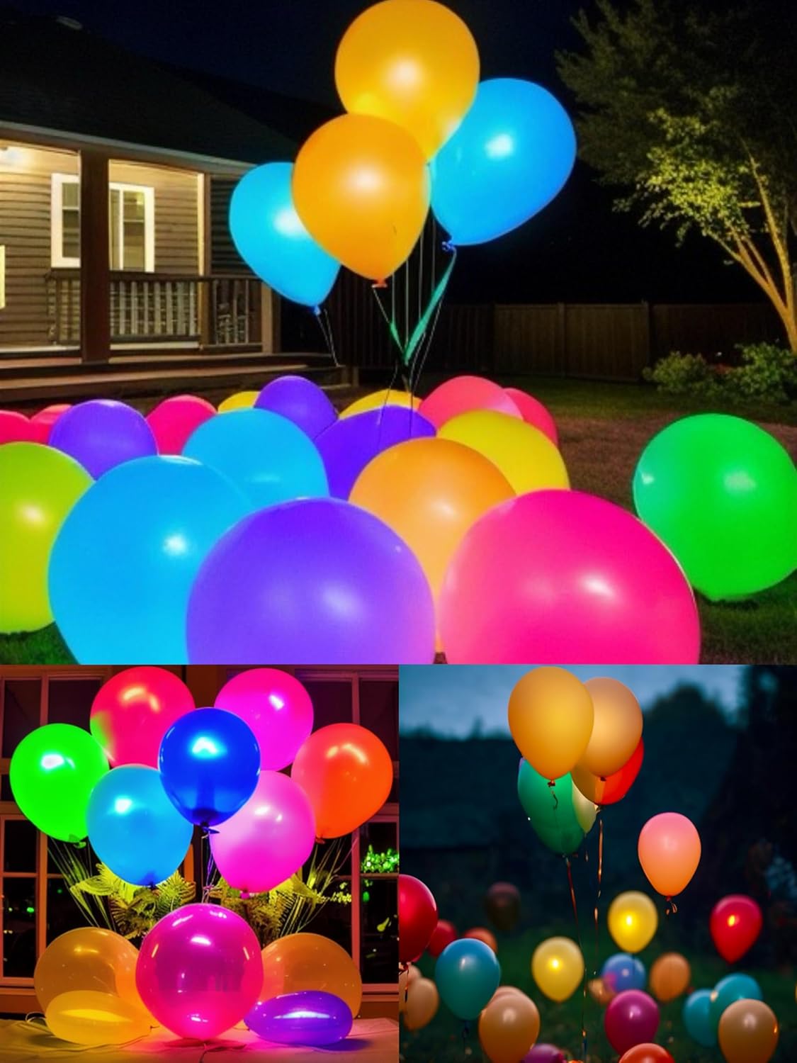GiftExpress Mini LED Ballon Lights - 100 Pieces & 48+ Hours of Flashing Multicolor Glow for