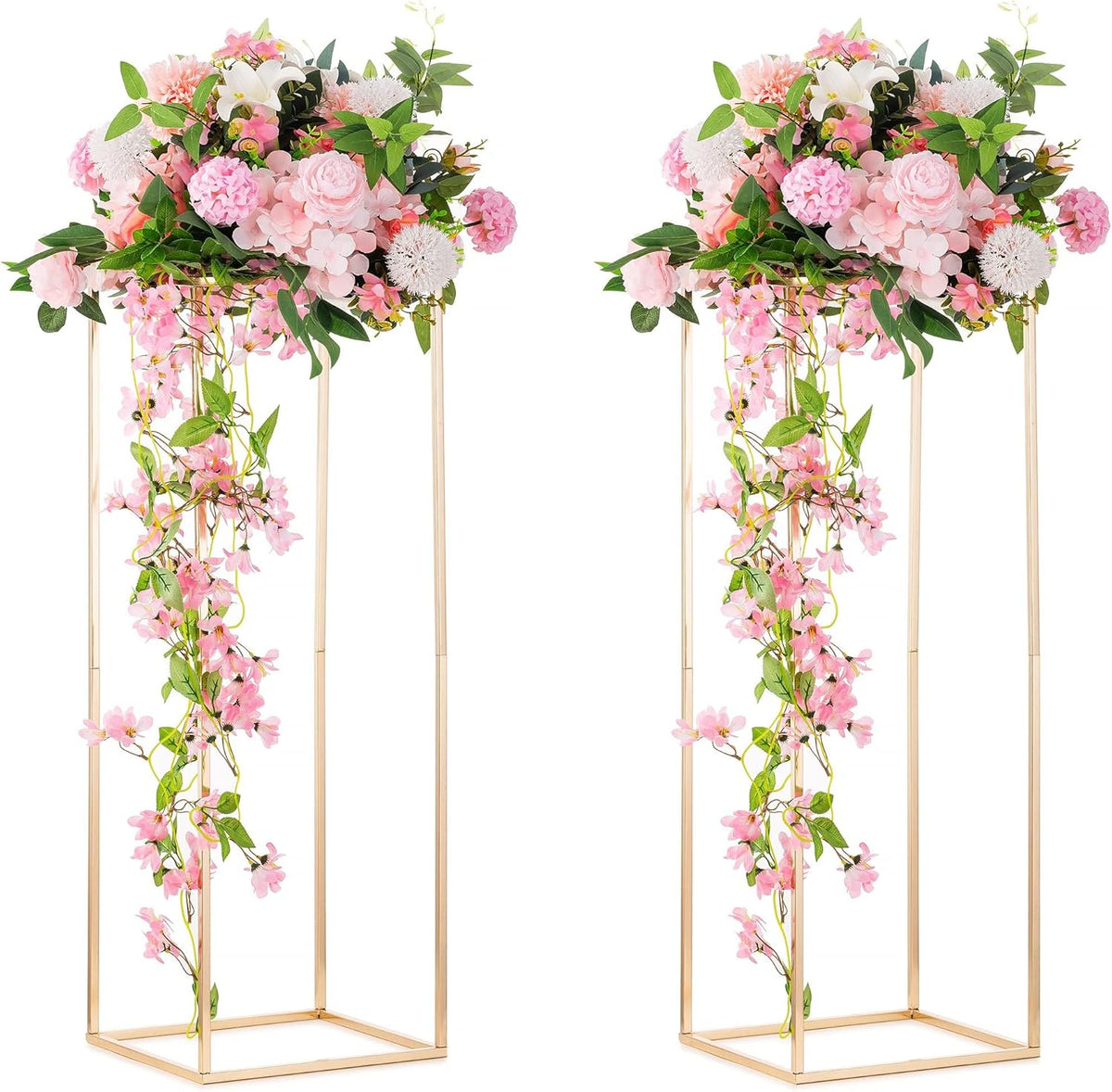 Gold Flower Stand for Table: 31.5” Tall Centerpiece Stand for Wedding Table Reception Floral Center