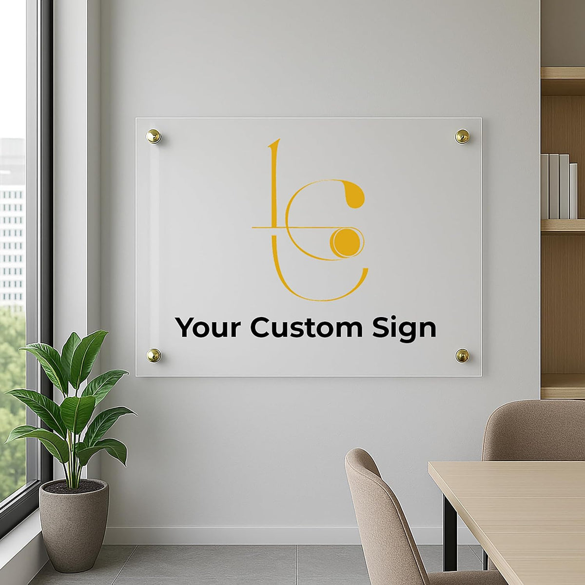 Large Custom Business Logo Sign, Personalized Acrylic Store Front Sign For Office, Wall Hanging