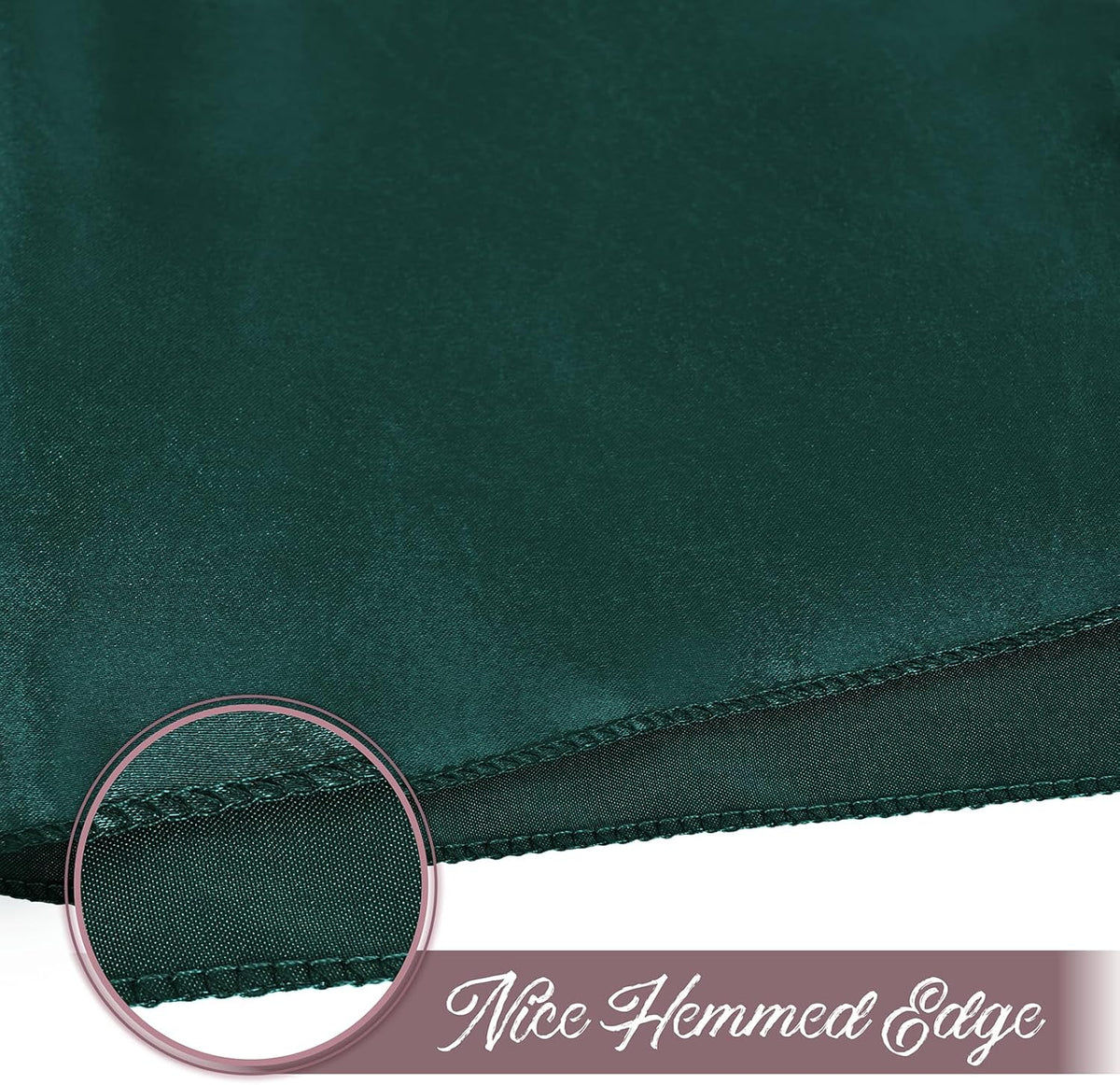50 Pieces Forest Green Satin Napkins, 17" x 17" Square Table Napkins, Silky Soft Smooth Washable