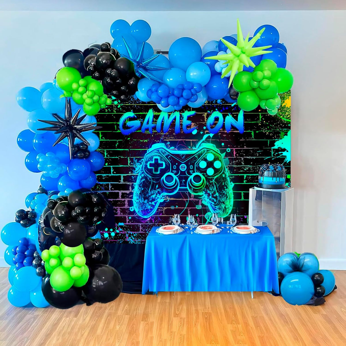Mocsicka Game On Backdrop Video Game for Boys Level Up Birthday Party Decoration Game Night Arcade