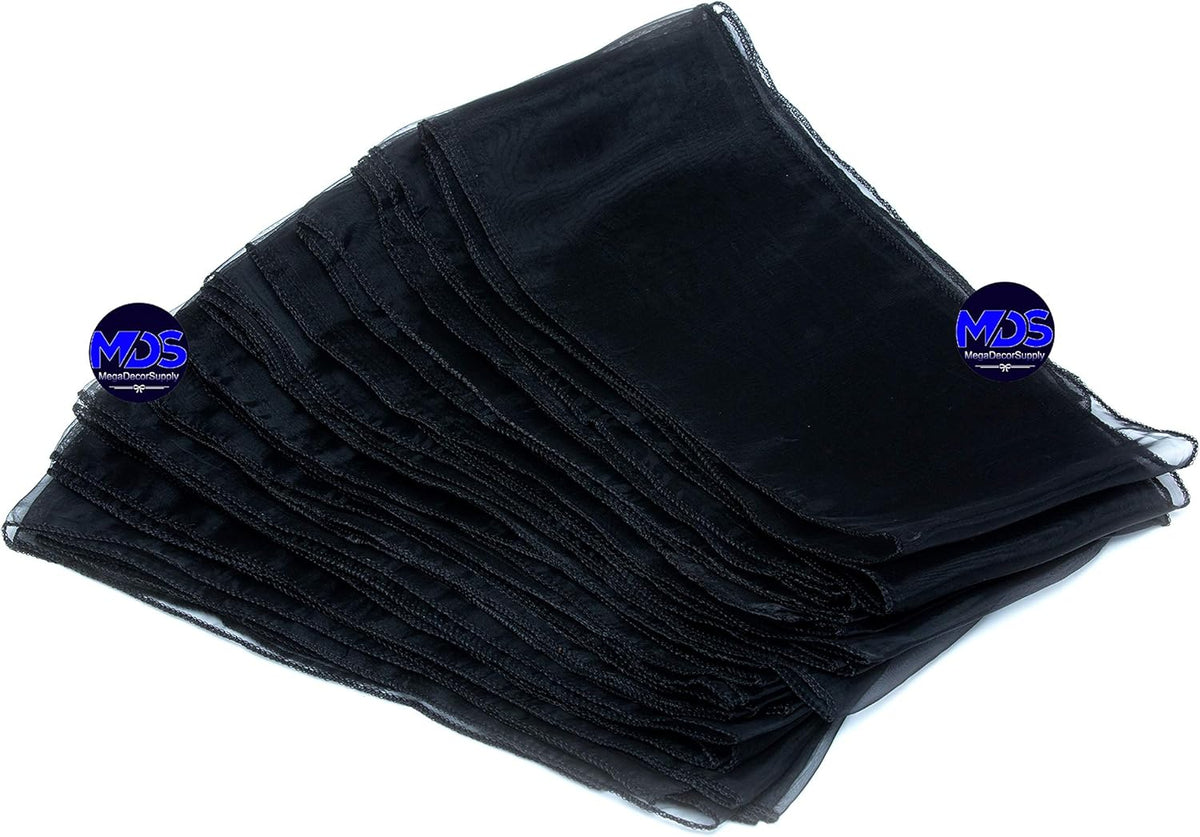 MDS Pack of 100 PCS Organza Chair Sashes Wider Dining Chair Bows Ribbon Tie Back for Wedding Party
