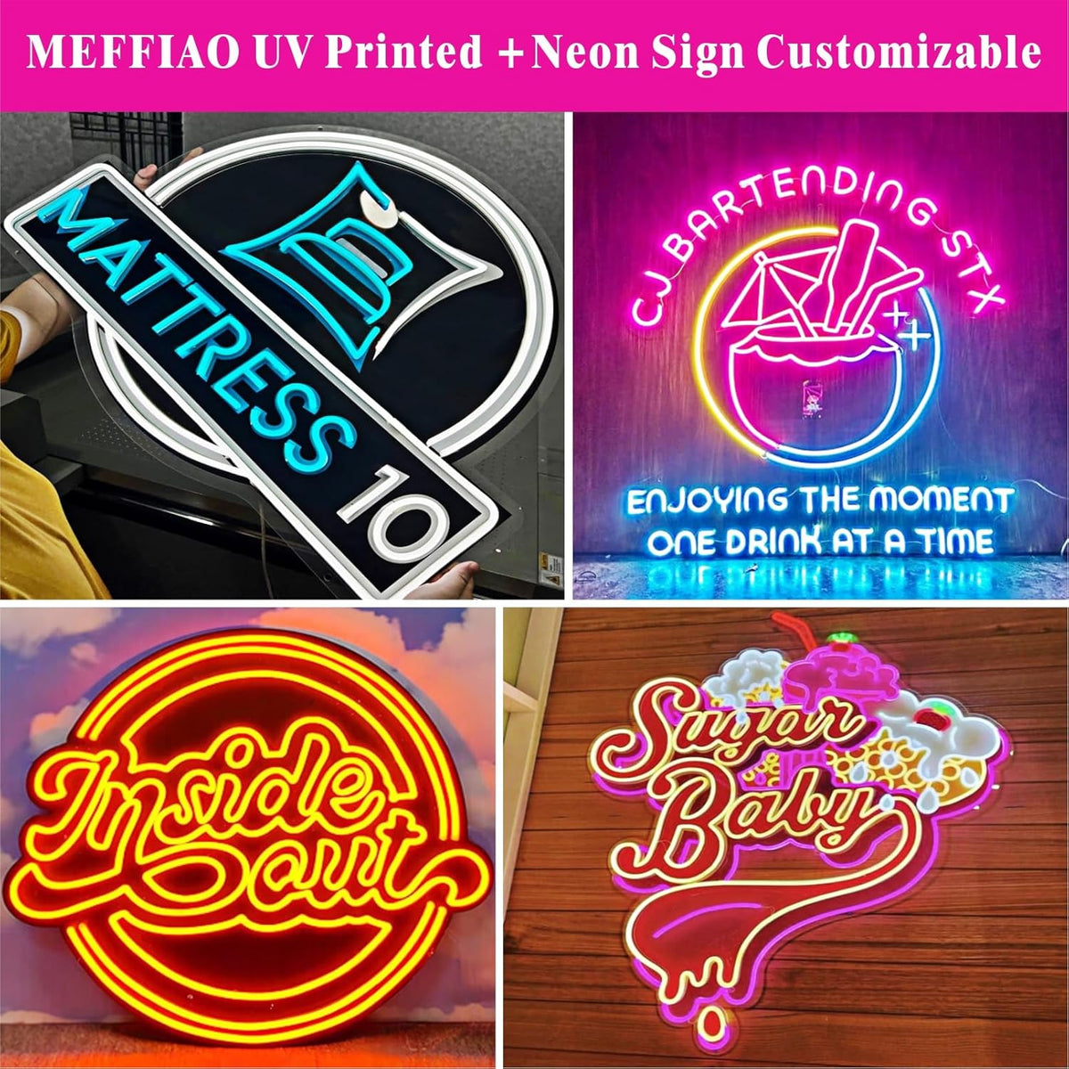 Custom Neon Sign, Personalized LoGo Neon Sign Customizable for Business, UV Bar Salon Beauty Studio