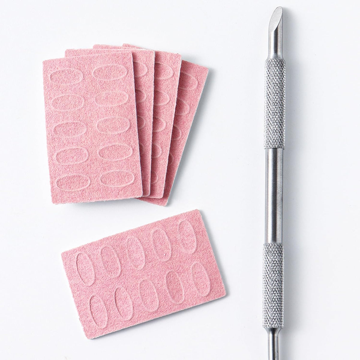 180 Grit Sandpaper Sheets Dual Ended Nail Cuticle Pusher Cuticle Cutter Self-Adhesive Sandpaper for