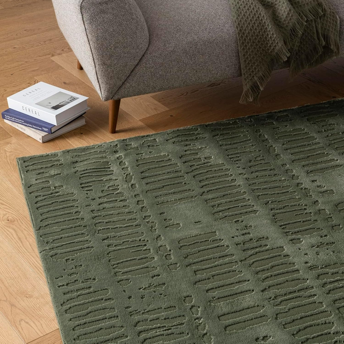 Revival Rugs Shell 5'3"x7'10" Washable Area Rug for Living Room Bedroom - 100% Recycled Oeko-TEX