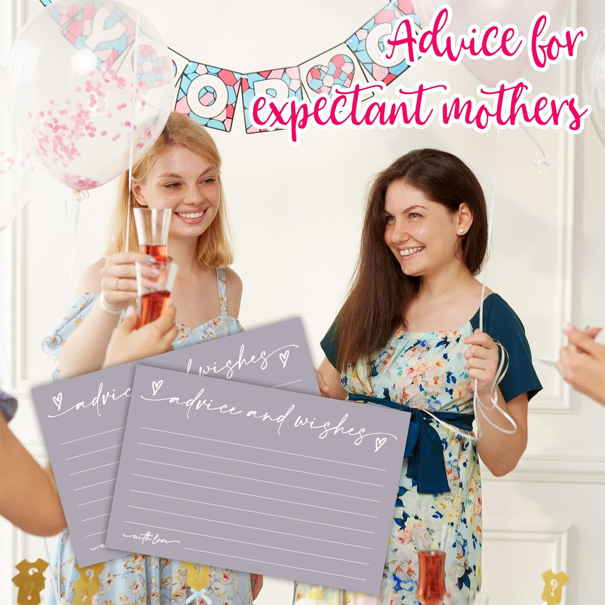 30 Advice & Wishes Cards - Pale Purple - Double Sided Fill-In Advice Cards For Bridal, Wedding