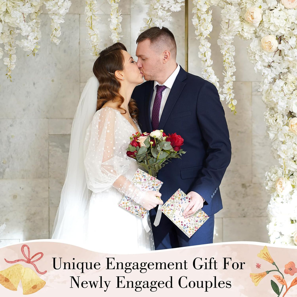 Set of 2 Vow Books His and Hers, Wedding Vow Books (6.06x4.17) Wedding Keepsake Essentials Elegant
