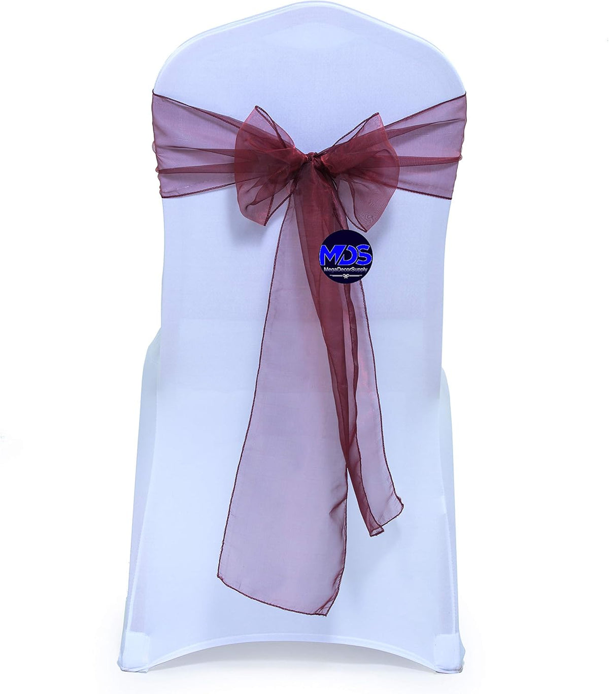 MDS Pack of 200 PCS Organza Chair Sashes Wider Dining Chair Bows Ribbon Tie Back for Wedding Party