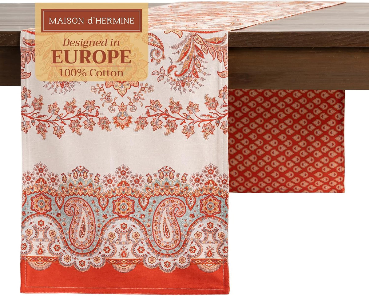 Maison d' Hermine Table Runner 100% Cotton Double Layer Table Runners 72 inches Long Decorative for