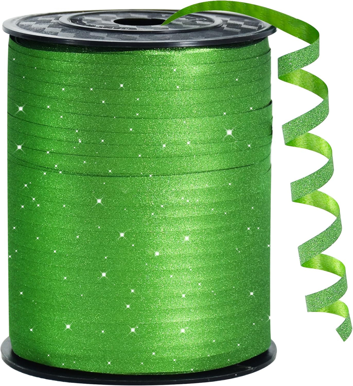 BEISHIDA 500 Yards Dark Green Glitter Ribbon Curling Crimped, Glitter Ribbon Balloon String Shiny