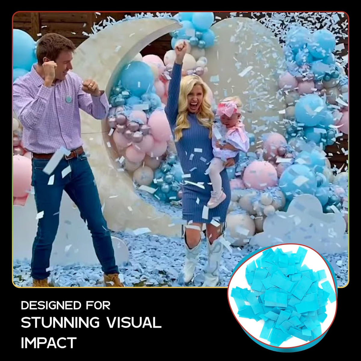 Turquoise Color Biodegradable Confetti - Rectangular Fluttering Tissue Paper Confetti for Cannon