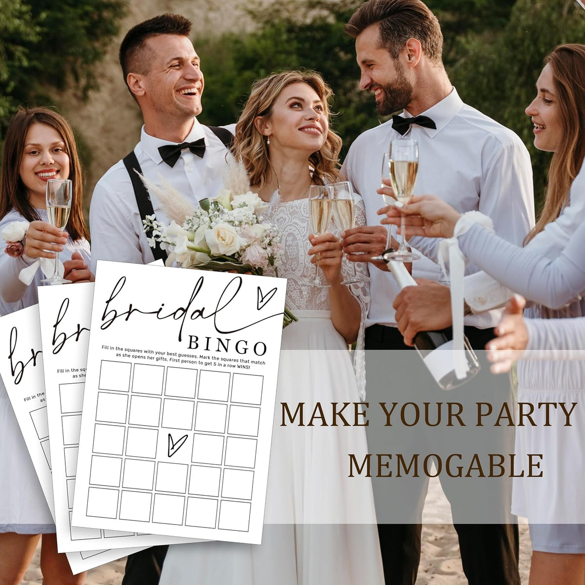 Fun Bridal Shower Bingo Games Set with Blank Squares to Wedding Guest Book idea Bride’s Gifts, Fun