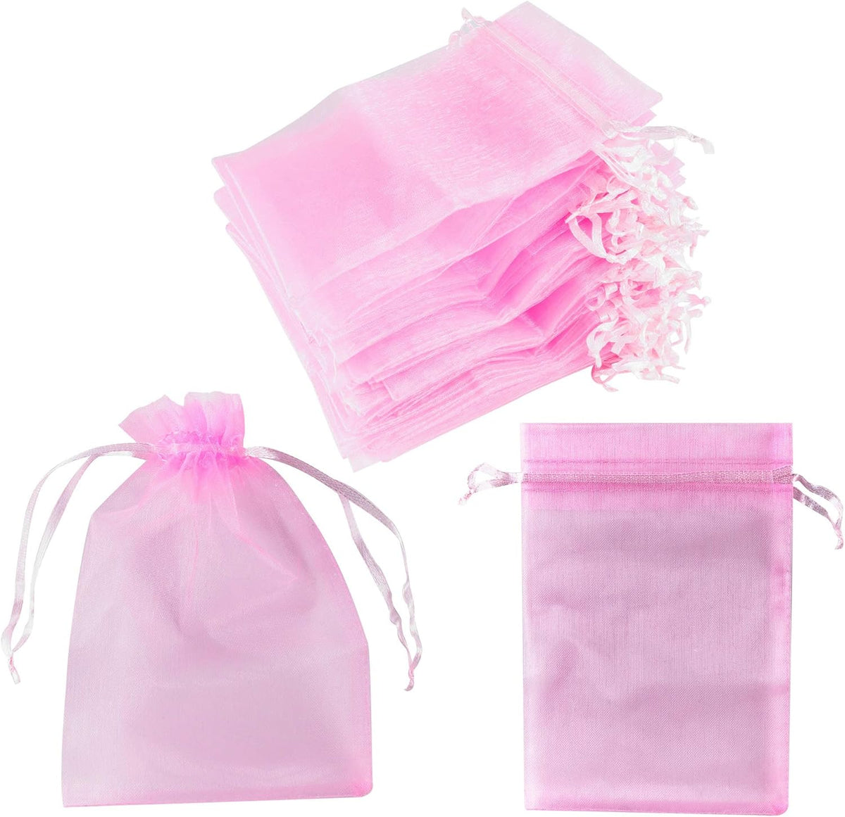 Super Z Outlet 100 Pack 4x6 Inch Mini Sheer Drawstring Organza Transparent Bags Jewelry Sack