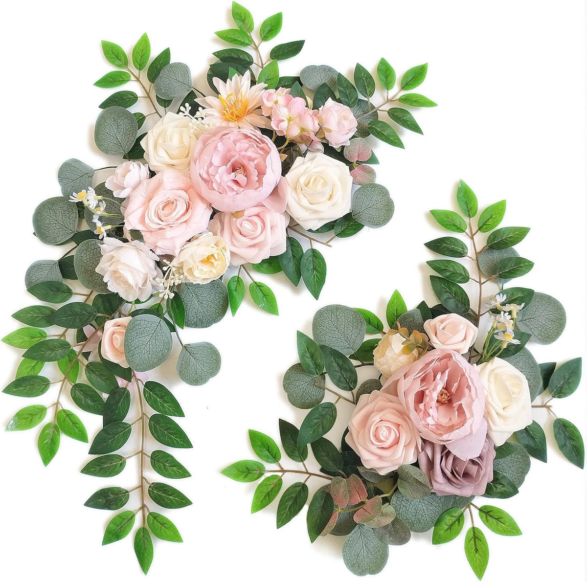 Faux Flower Swag Set of 2 for Wedding Welcome Signs Floral Swag Wedding Reception Ceremony Signs