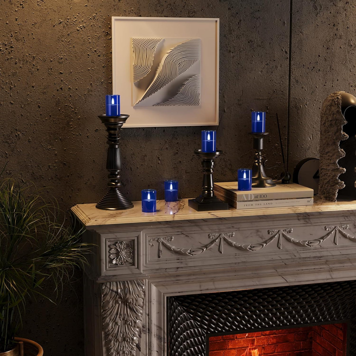 12Pack Flickering Flameless LED Candles with Timer, Battery Powered - Small Pillar & Votive