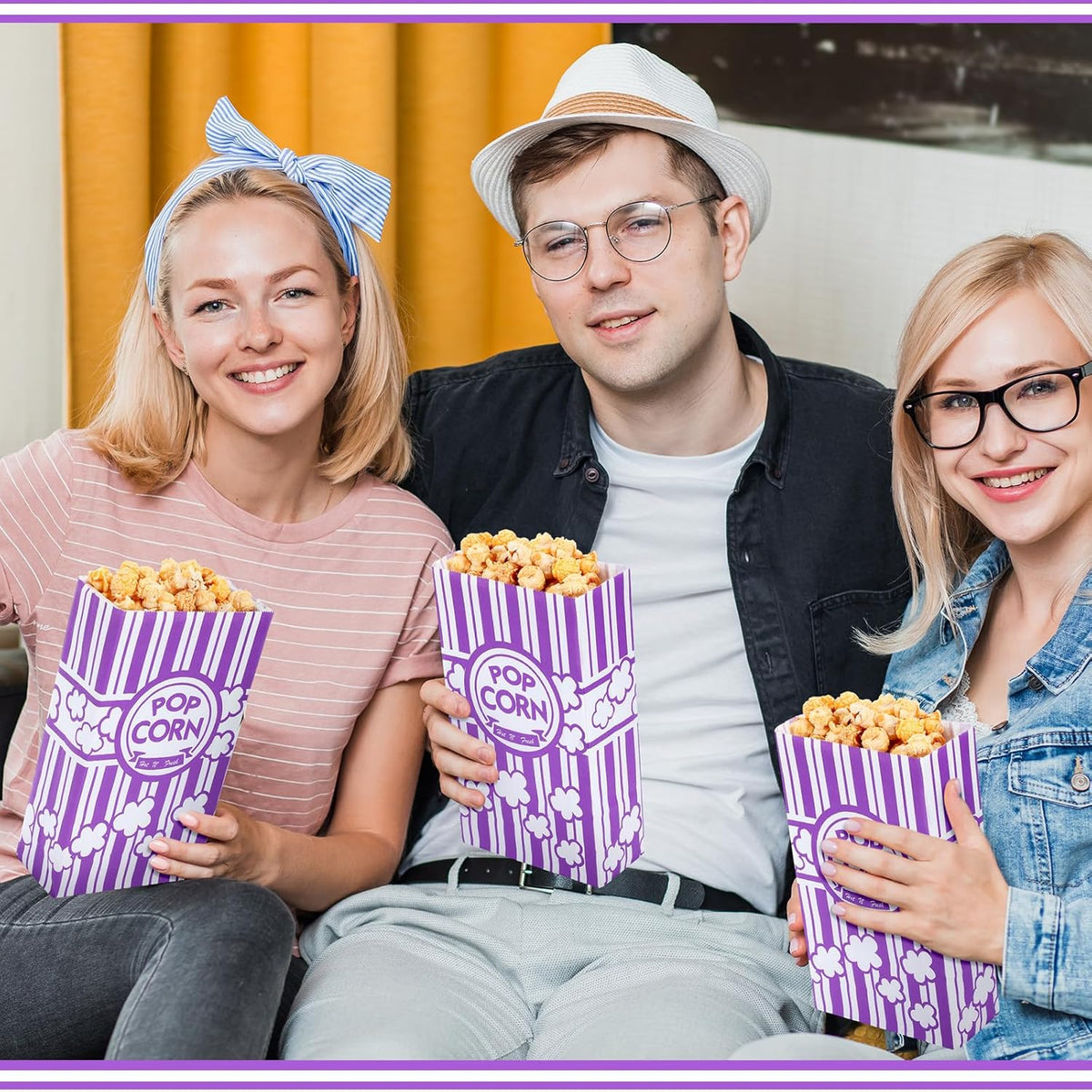 Leinuosen 200 Pcs Paper Popcorn Bags Bulk 2 oz Large Flat Bottom Boxes Disposable Container Sleeve