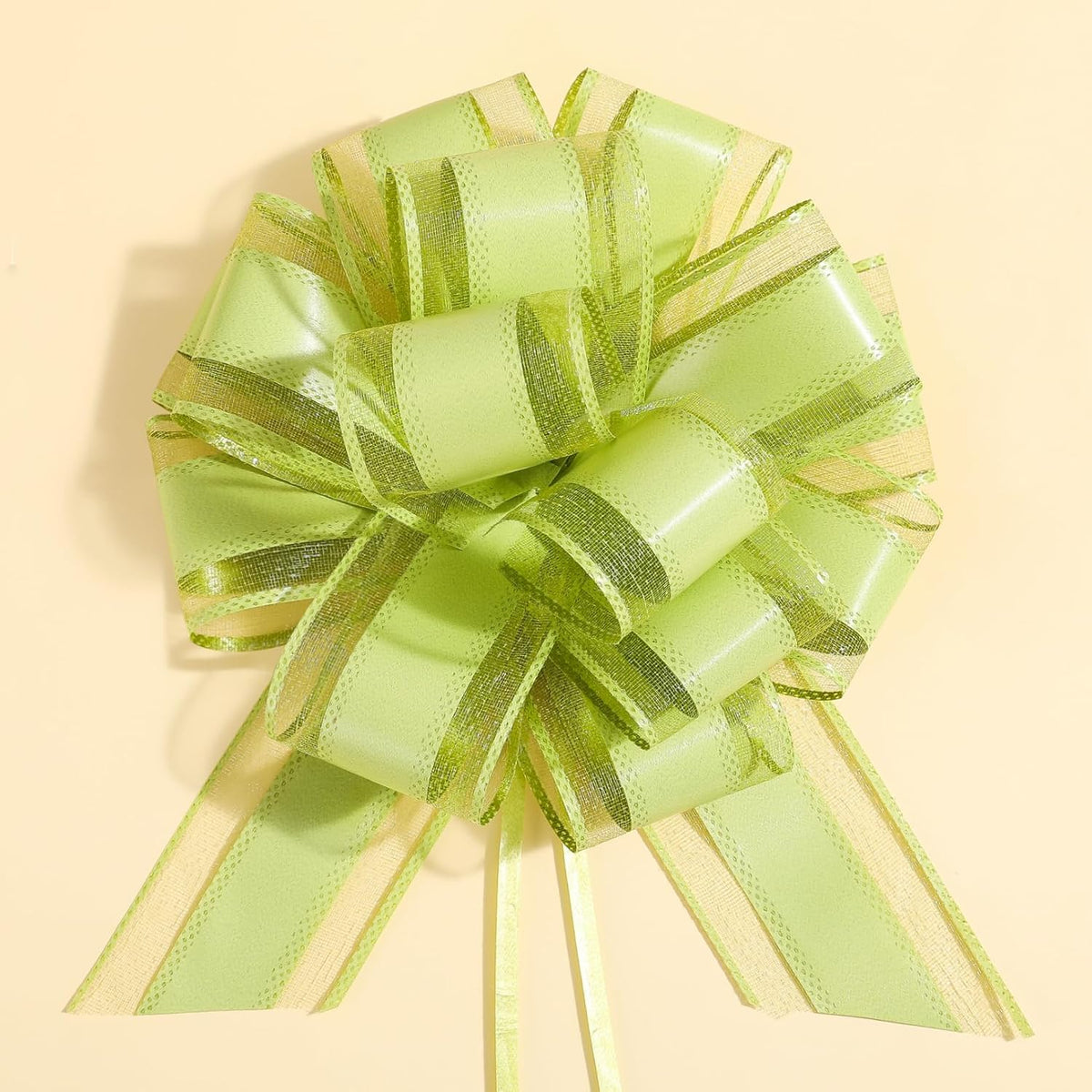 6 Count Large Pull Bows, 6 inches, Organza, Modern, Christmas, Wedding, Valentine's Day, Bean
