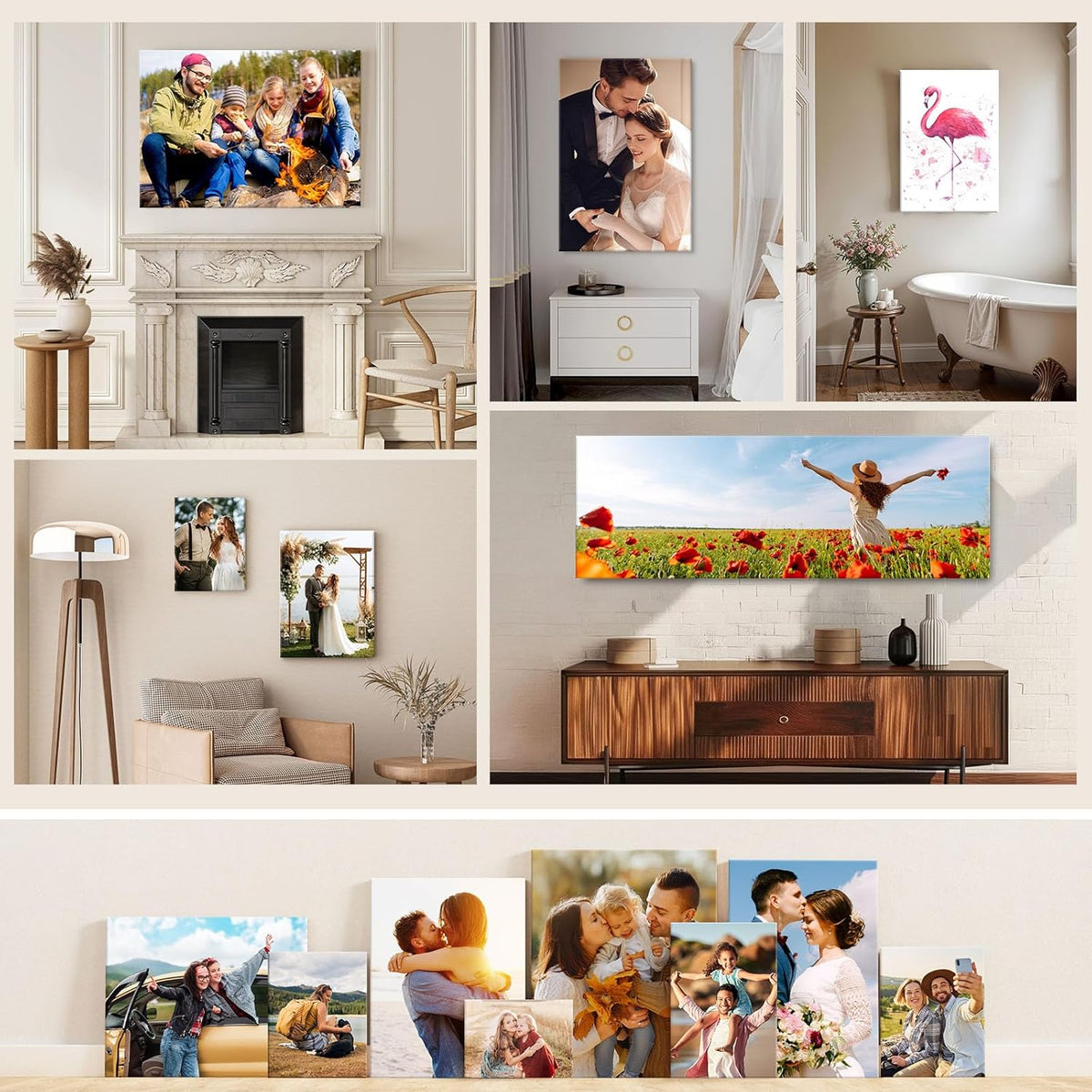 4pcs DIY Wooden Canvas Stretcher Bars Canvas Frame Kit for Gallery Wraps ??Sturdy Solid Wood Bars