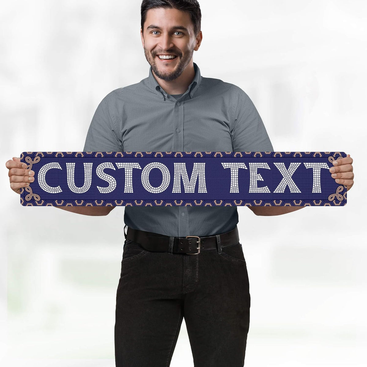 Custom Sign, Custom Street Sign, 11 Font Colors, 13 Font Styles, 4 Hole Options, 22 Sizes, 6x36