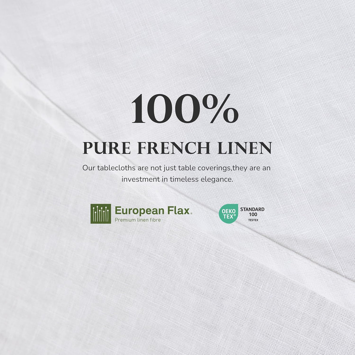100% Pure French Linen Tablecloths,90Inches Round Table Clothes for