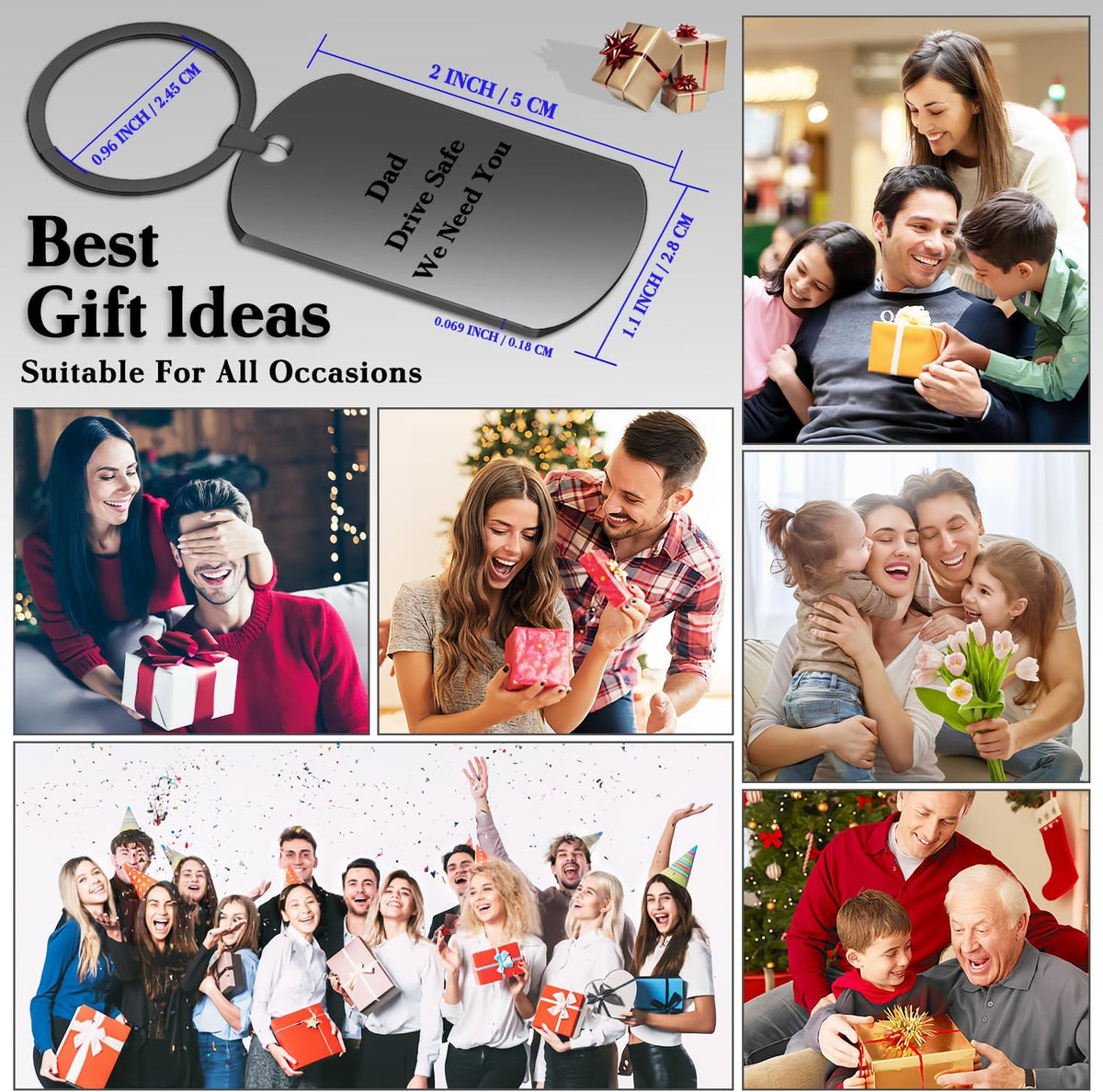 Custom Keychain with picture Double-sided Personalized Your Photo/Text/Icon for Men Family