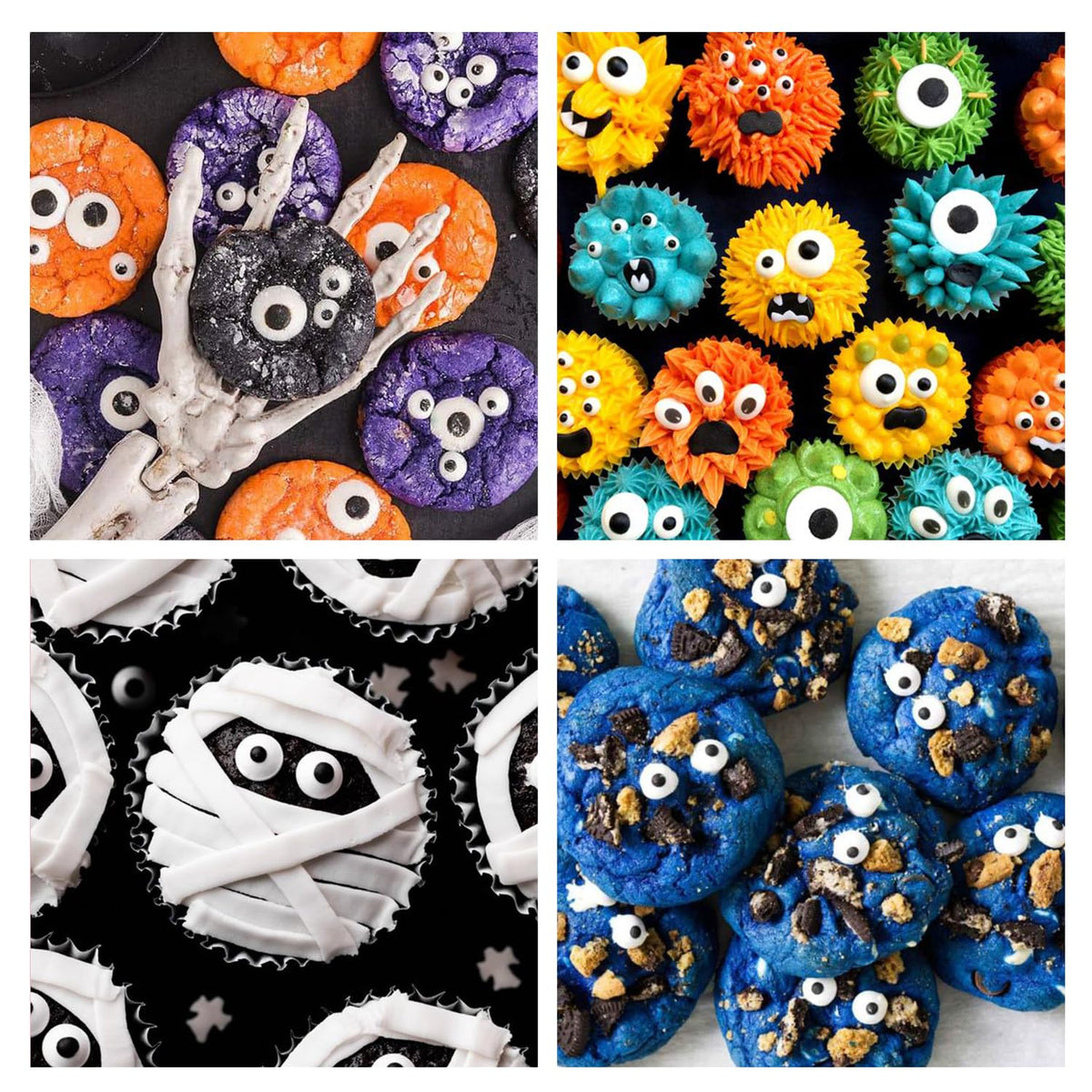 Candy Eyeballs, 0.4in/10mm Edible Eyes Sprinkles, Halloween Sprinkles, Candy Eyes for Decorating