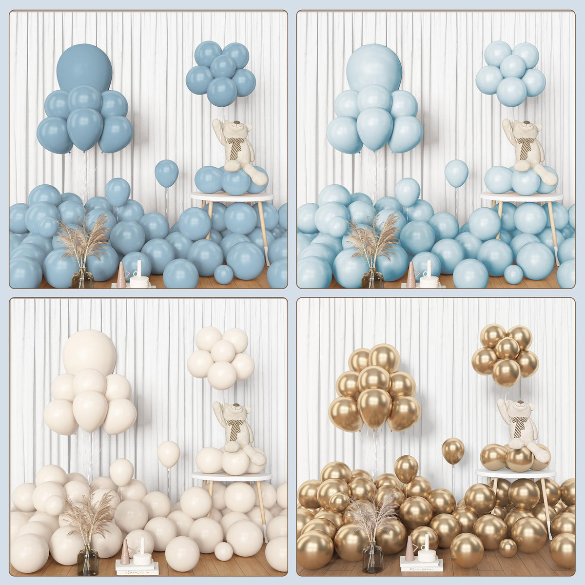 Amandir 153pcs Dusty Blue Balloon Garland Arch Kit Different Sizes