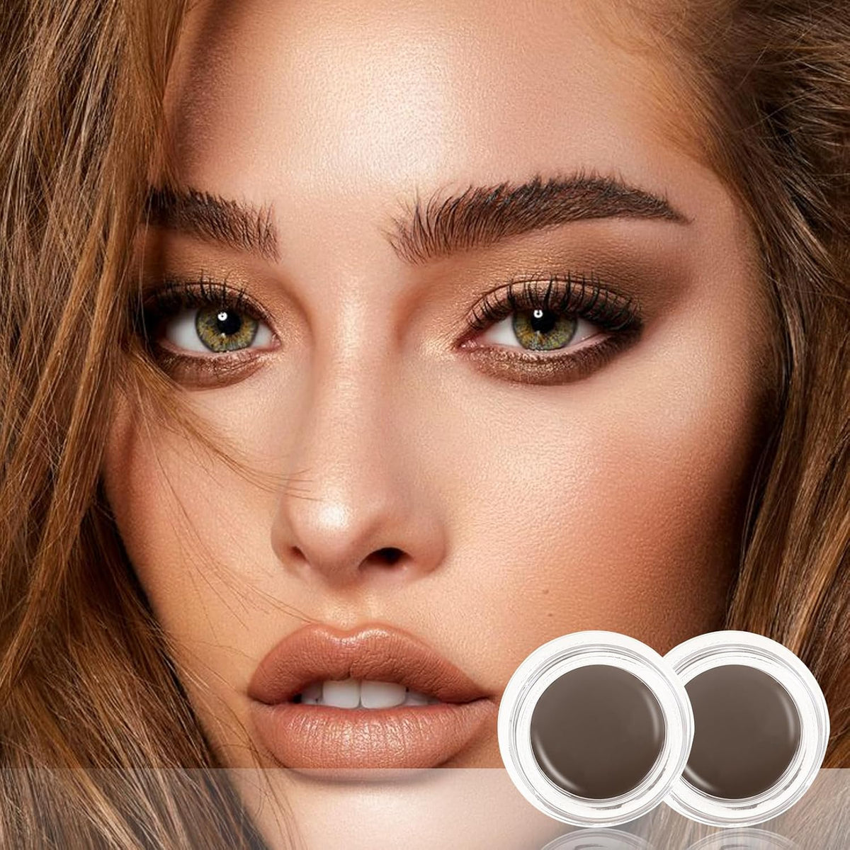 Boobeen 2 Pcs Eyebrow Pomade Cream, Waterproof Brow Pomade Gel High Pigmented Long-lasting for