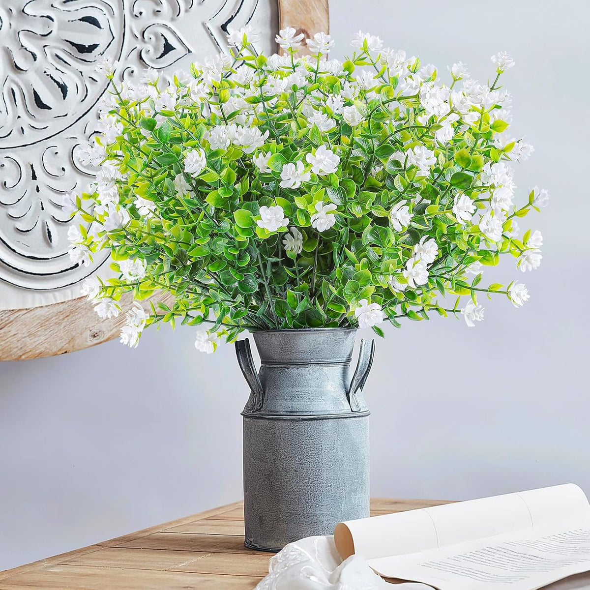 AmyHomie 20 Bundles Artificial Flowers for Outdoor Outside Spring Summer Decoration UV Resistant