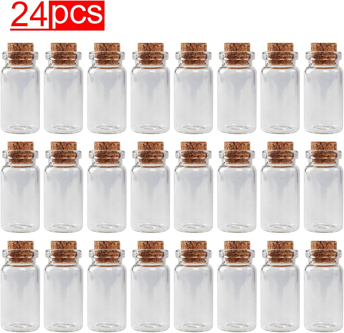 Super Z Outlet Mini Clear Glass Jars Bottles with Cork Stoppers for Arts & Crafts, Projects