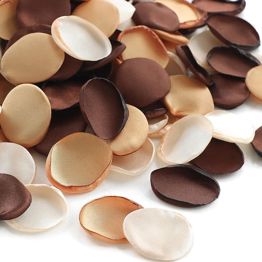 Floroom 300pcs Rose Petals Rust Brown Earth Tones Faux Silk Flower Petals for Wedding Flower Girl