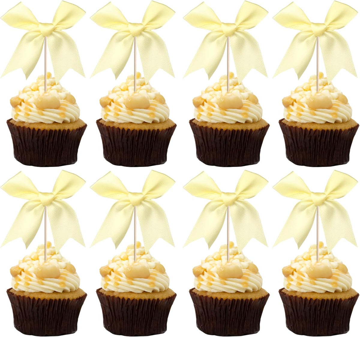 24 PCS Bow Cupcake Toppers Bow Cupcake Picks Bowknot Birthday Party Decorations Bowknot Cake