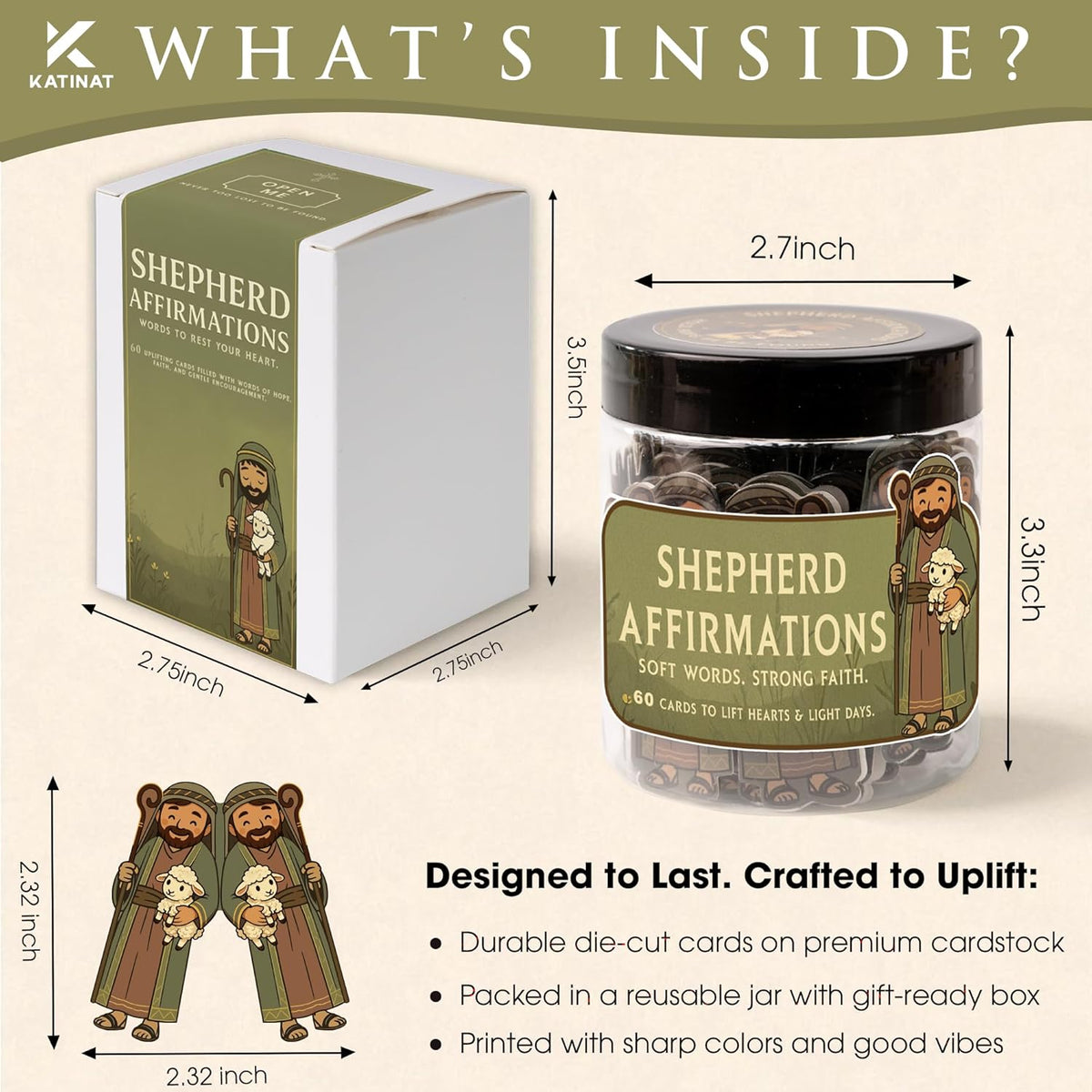 Shepherd Affirmations Jar- Faith & Encouragement Notes, Christian Gifts for Men & Women, Pastor