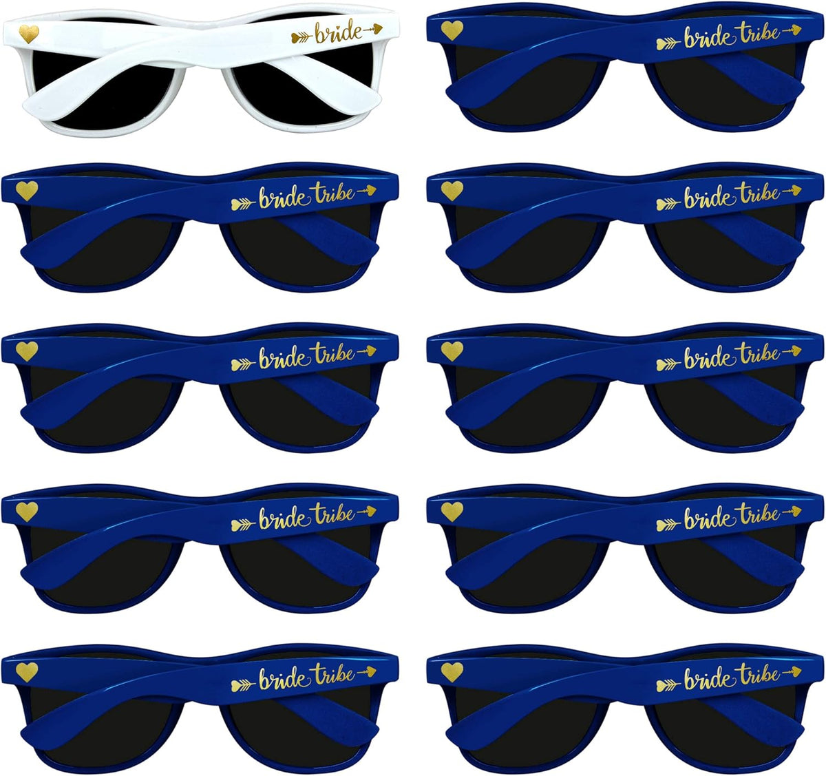LADY&HOME 10 Pack Bachelorette Party Sunglasses Favors, Bridesmaid and Bride Tribe Sunglasses for