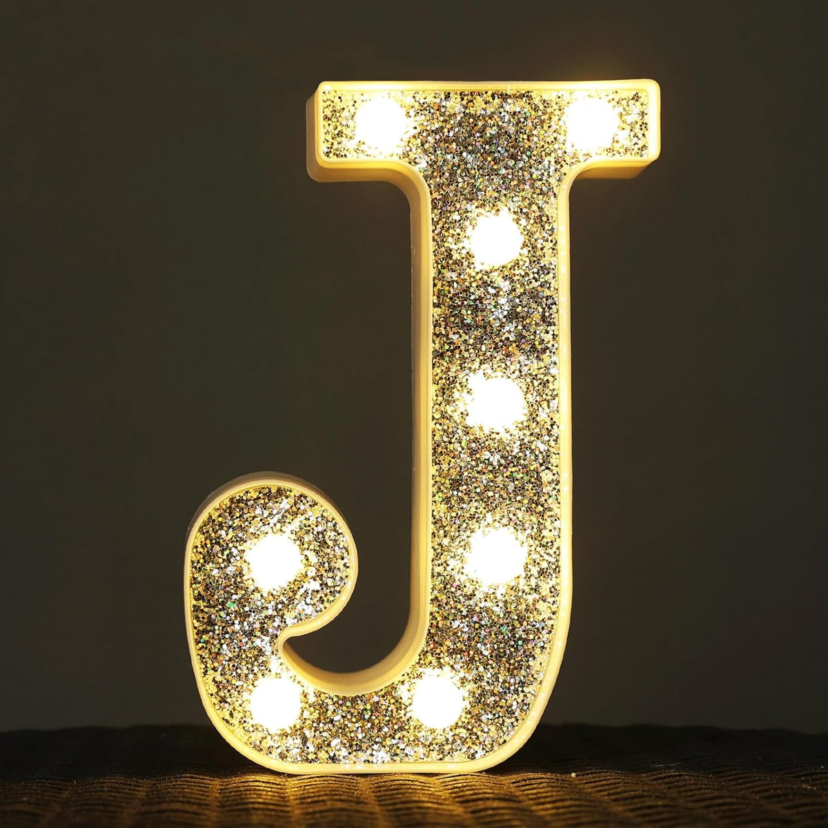 Glitter Light Up Letters & Signs - Alphabet, Numbers & J for Table Decor, Prom, Events & Engagement