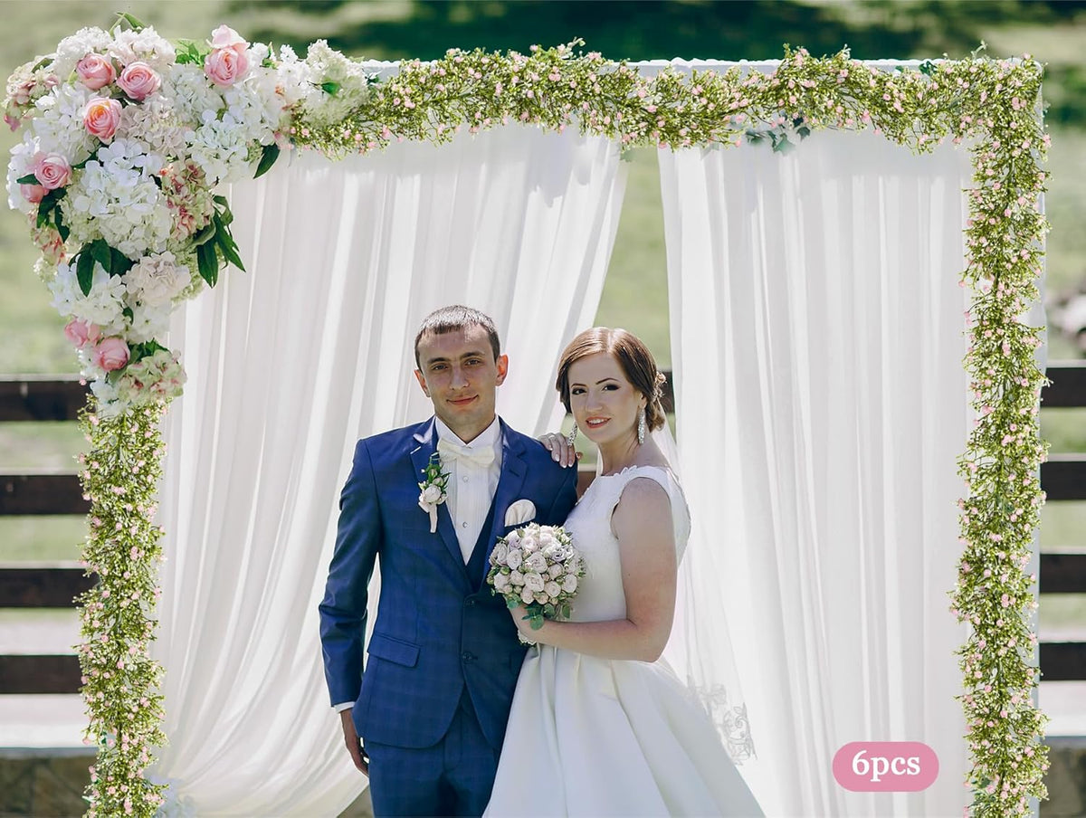 2 Pcs 5.8ft Artificial Baby Breath Flower Vines, Babys Breath Artificial Flowers Real Touch Faux