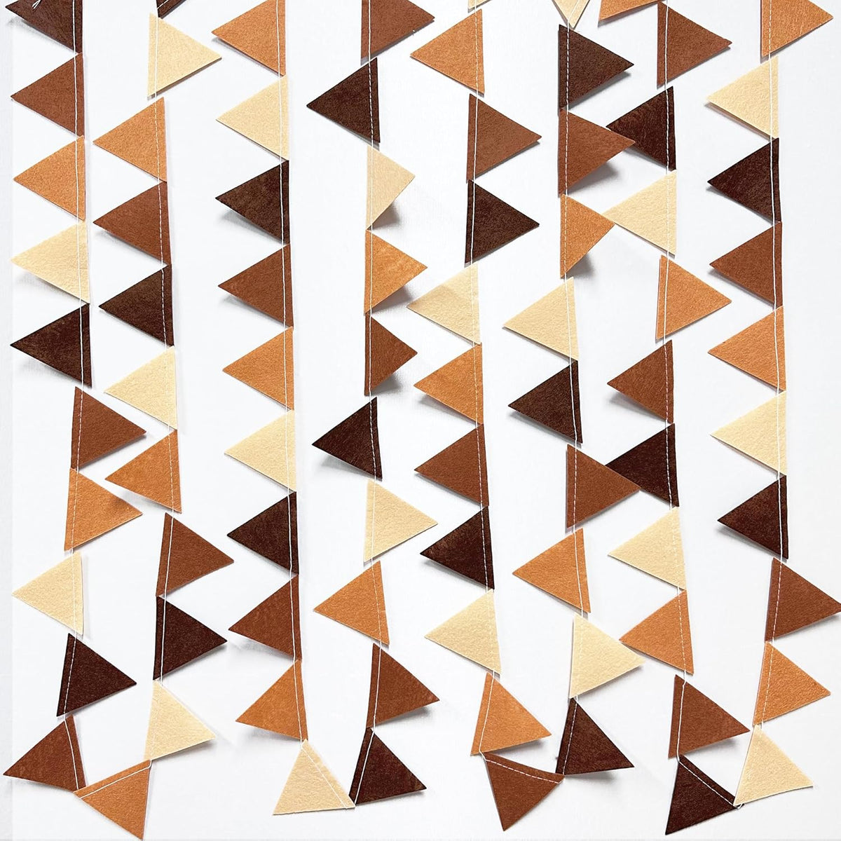 Brown Party Decorations Ombre Brown Felt Hanging Triangle Mini Bunting Pennant Banner Flag for