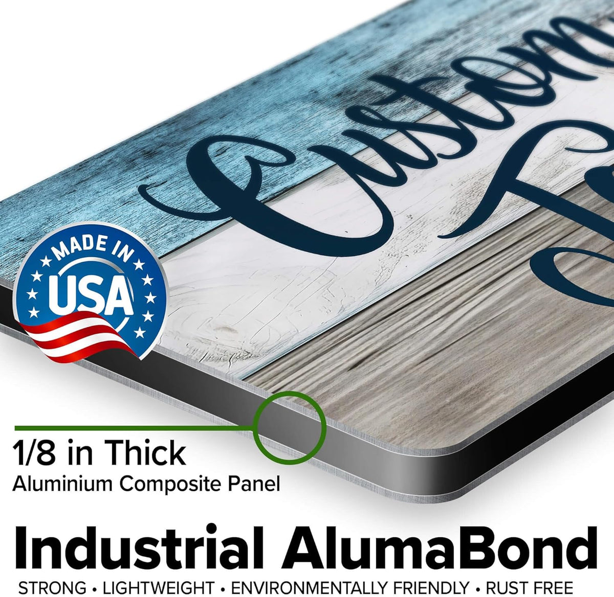 Custom Sign, Custom Street Sign, 11 Font Colors, 13 Font Styles, 4 Hole Options, 22 Sizes, 6x12