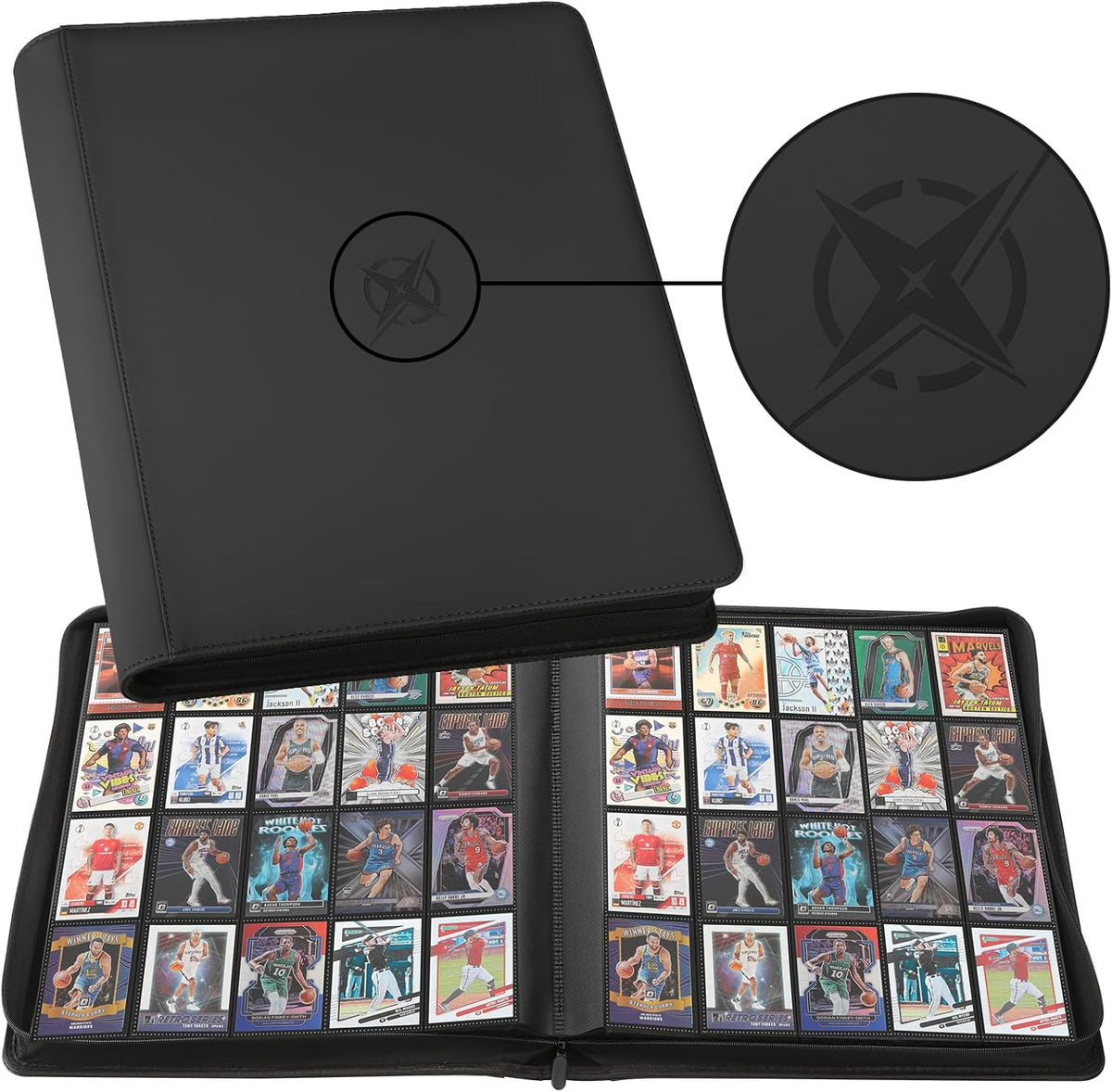 20-Pocket Card Binder, Trading Card Binder Holds 2000 Cards, Premium Zippered Trading Card Album